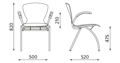 krzesło sklejkowe Bingo Arm seat plus ; siedzisko wyklejone tapicerką